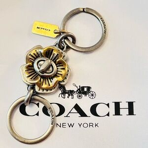 NWOT Coach Tea Rose Keychain/ Bag Charm